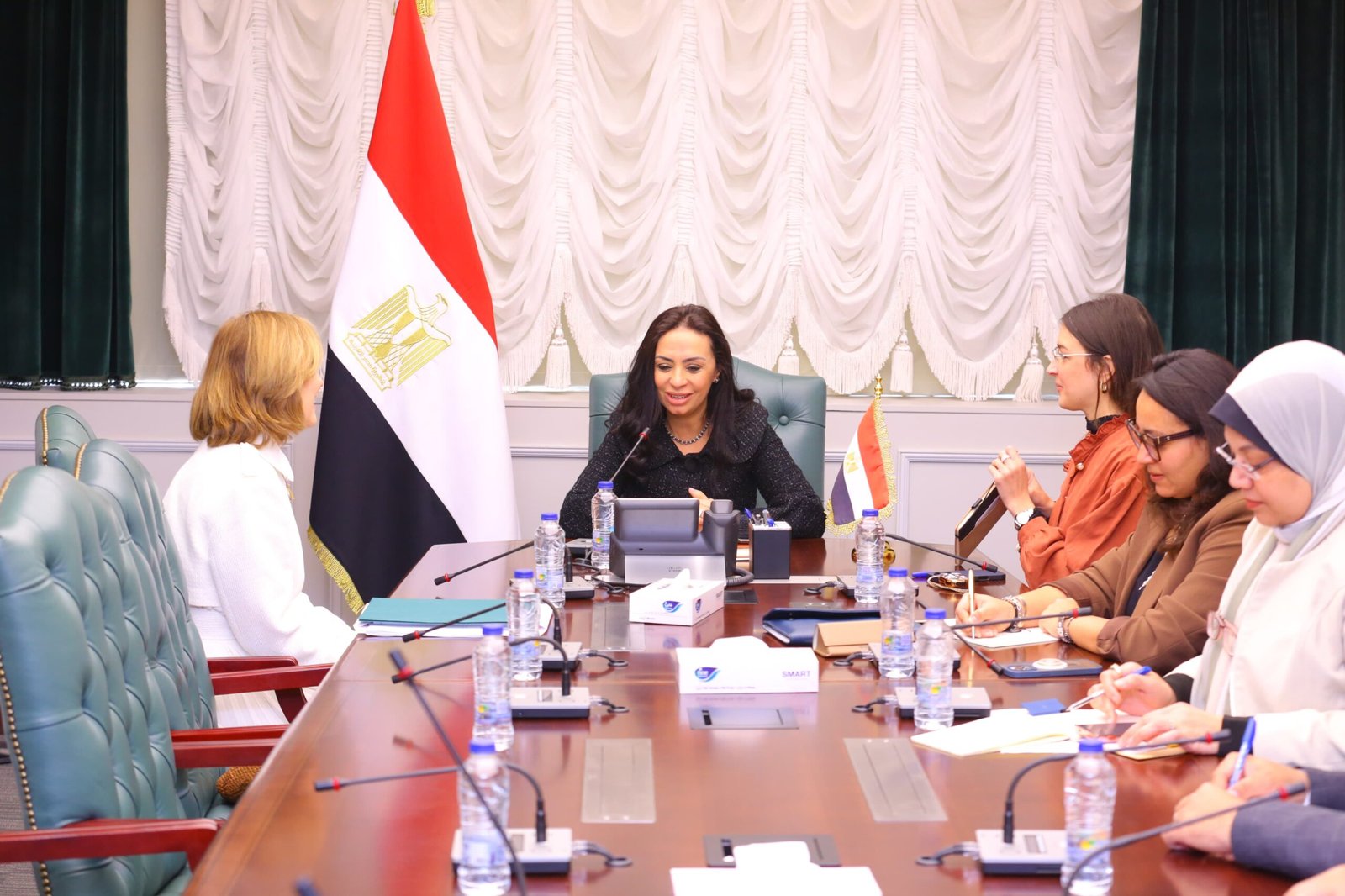 مايا مرسي تلتقي رئيسة ومؤسسة معهد الصحة الأمريكي