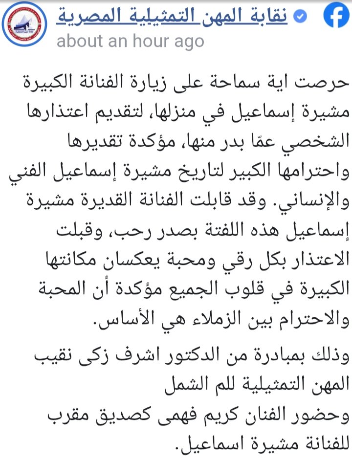 بيان نقابة المهن التمثيلية