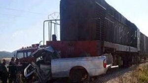 حادث تصادم في منطقة أبو زعبل بين قطار وسيارة نقل