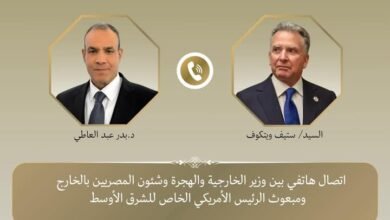 اتصال هاتفي بين وزير الخارجية ومبعوث الرئيس الأمريكى الخاص للشرق الأوسط