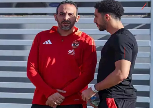مصطفى شوبير في تدريبات الأهلي 